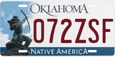 OK license plate 072ZSF