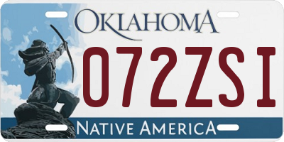 OK license plate 072ZSI