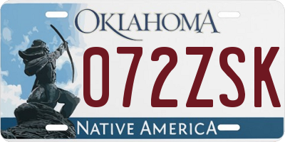 OK license plate 072ZSK