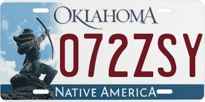 OK license plate 072ZSY