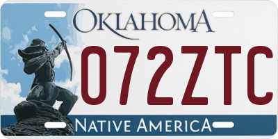 OK license plate 072ZTC