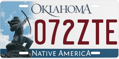 OK license plate 072ZTE