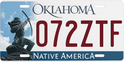 OK license plate 072ZTF
