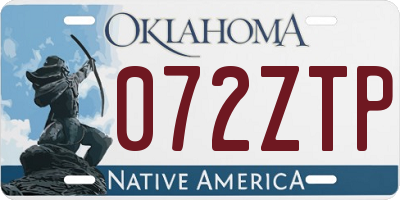 OK license plate 072ZTP