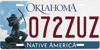OK license plate 072ZUZ