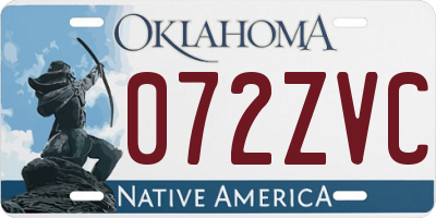 OK license plate 072ZVC