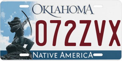 OK license plate 072ZVX