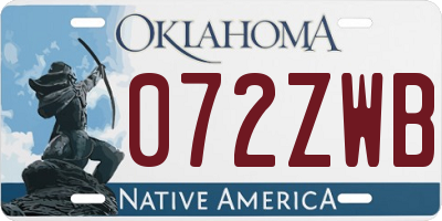 OK license plate 072ZWB