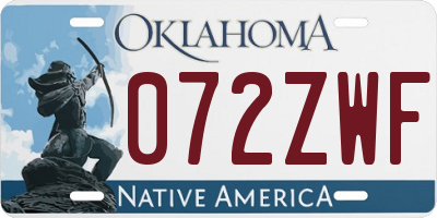 OK license plate 072ZWF
