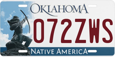 OK license plate 072ZWS