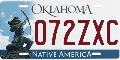 OK license plate 072ZXC