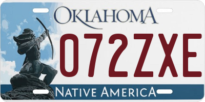 OK license plate 072ZXE