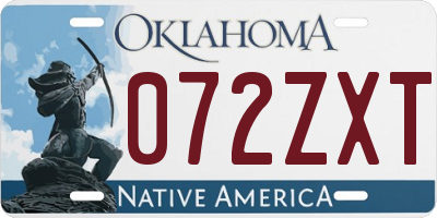 OK license plate 072ZXT