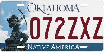 OK license plate 072ZXZ