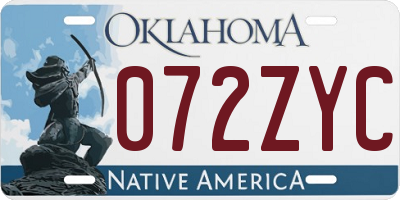 OK license plate 072ZYC