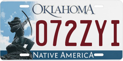 OK license plate 072ZYI