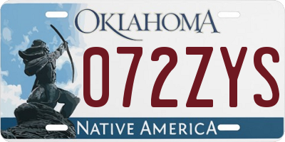 OK license plate 072ZYS