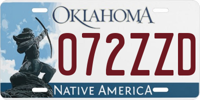 OK license plate 072ZZD