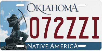 OK license plate 072ZZI