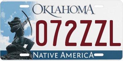 OK license plate 072ZZL
