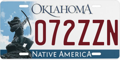 OK license plate 072ZZN
