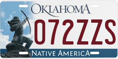OK license plate 072ZZS