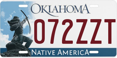OK license plate 072ZZT
