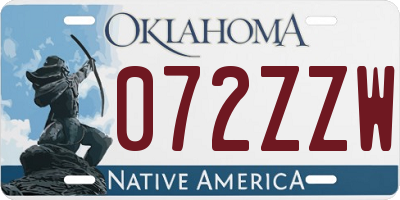 OK license plate 072ZZW