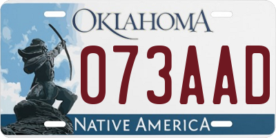 OK license plate 073AAD