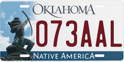 OK license plate 073AAL