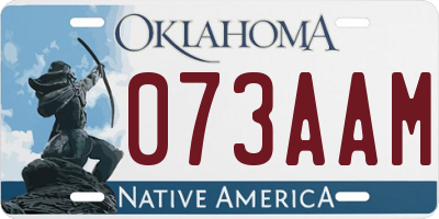 OK license plate 073AAM