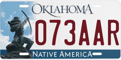 OK license plate 073AAR