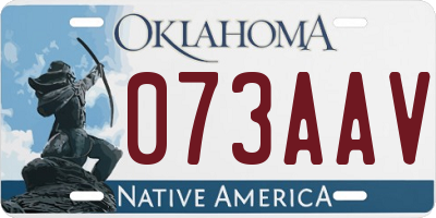 OK license plate 073AAV