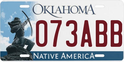 OK license plate 073ABB