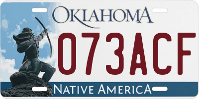 OK license plate 073ACF