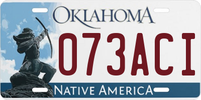OK license plate 073ACI