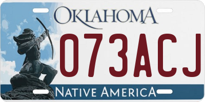 OK license plate 073ACJ
