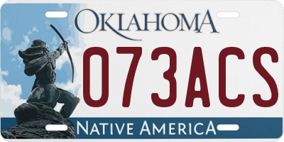 OK license plate 073ACS