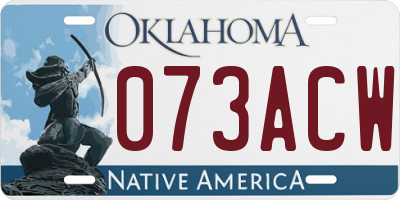 OK license plate 073ACW