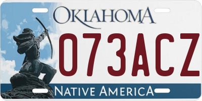 OK license plate 073ACZ