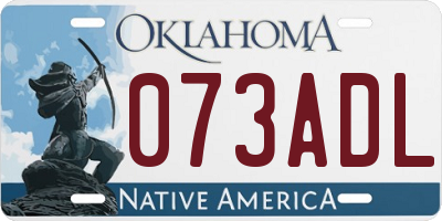 OK license plate 073ADL