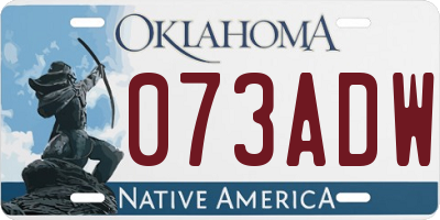 OK license plate 073ADW