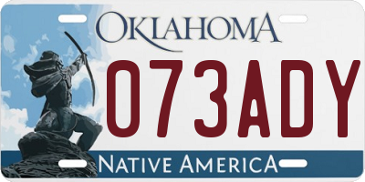 OK license plate 073ADY