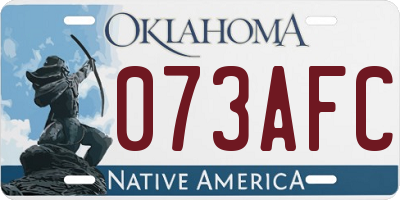 OK license plate 073AFC