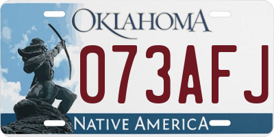 OK license plate 073AFJ