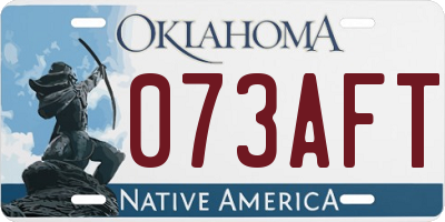 OK license plate 073AFT
