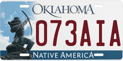 OK license plate 073AIA
