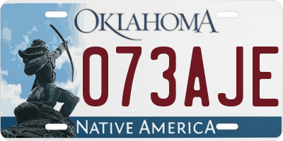 OK license plate 073AJE