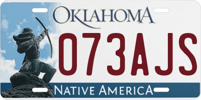 OK license plate 073AJS