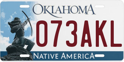 OK license plate 073AKL